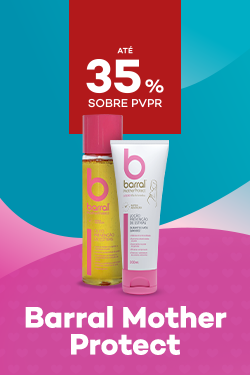 Marca Barral com destaque promocional de até 35% sobre preço de Venda ao Público Recomendado